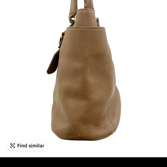 Prada Tan Leather Tote with Gold Accents - Picture 4 of 6